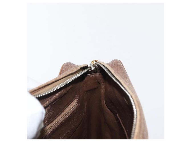 CHANEL Borsa a Spalla Matelassé in Pelle Caviar Marrone Oro CC Auth 143676 D'oro - vista 18