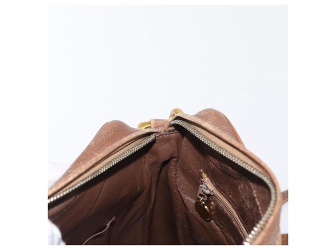 CHANEL Borsa a Spalla Matelassé in Pelle Caviar Marrone Oro CC Auth 143676 D'oro - vista 19