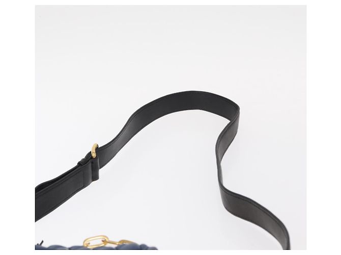 Borsa a Spalla Miu Miu Matelassé in Pelle 2 in 1 Blu Nero Oro Auth 153826 D'oro - vista 14