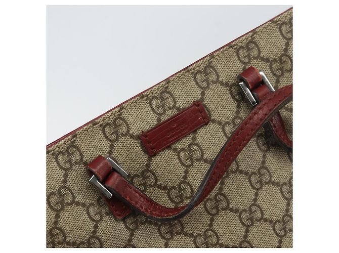 Borsa a mano GG Supreme in PVC beige e argento di GUCCI 117551 Auth bs31414 - vista 14