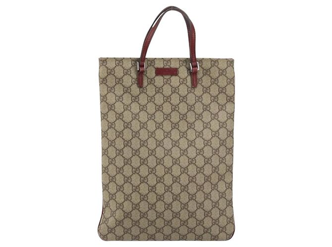Borsa a mano GG Supreme in PVC beige e argento di GUCCI 117551 Auth bs31414 - vista 2