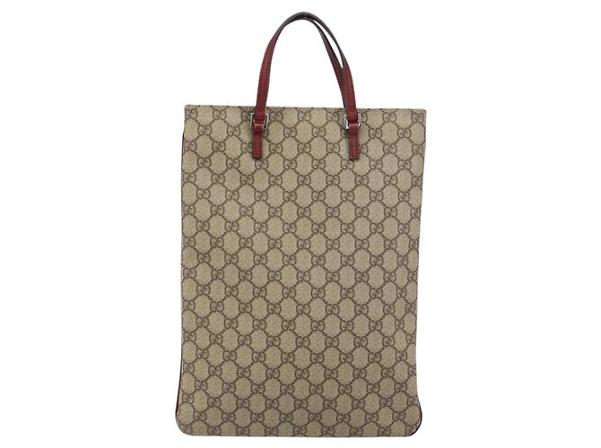 Borsa a mano GG Supreme in PVC beige e argento di GUCCI 117551 Auth bs31414 - vista 3