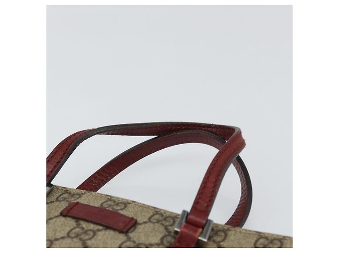Borsa a mano GG Supreme in PVC beige e argento di GUCCI 117551 Auth bs31414 - vista 8