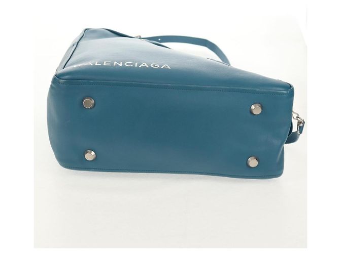 Borsa da viaggio Triangle M in pelle BALENCIAGA 2 in 1 Azzurro chiaro 476974 Auth 154084V - vista 13