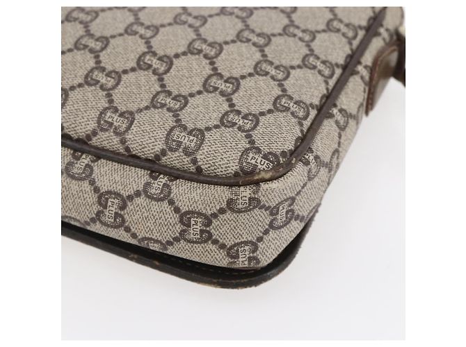 Borsa a Spalla GUCCI GG Plus Supreme PVC Beige Oro Auth 154434 D'oro - vista 12
