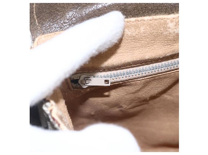 Borsa a Spalla GUCCI GG Plus Supreme PVC Beige Oro Auth 154434 D'oro - vista 17