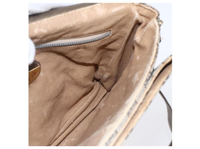 Borsa a Spalla GUCCI GG Plus Supreme PVC Beige Oro Auth 154434 D'oro - vista 19