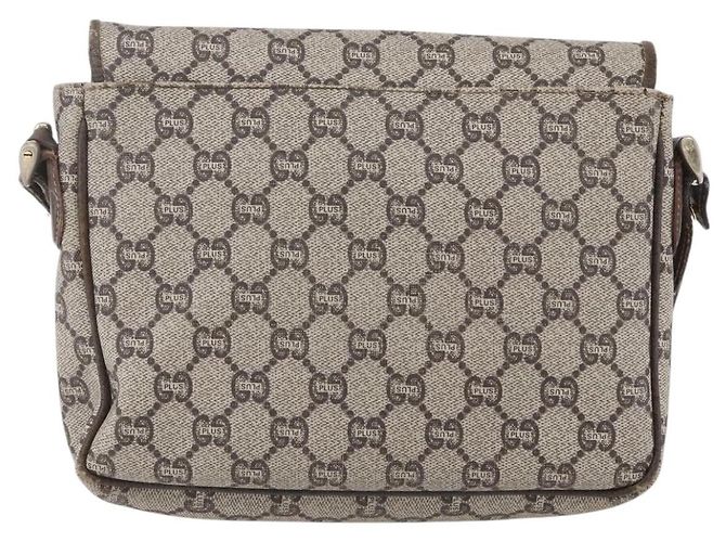 Borsa a Spalla GUCCI GG Plus Supreme PVC Beige Oro Auth 154434 D'oro - vista 3
