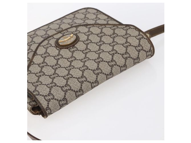 Borsa a Spalla GUCCI GG Plus Supreme PVC Beige Oro Auth 154434 D'oro - vista 6
