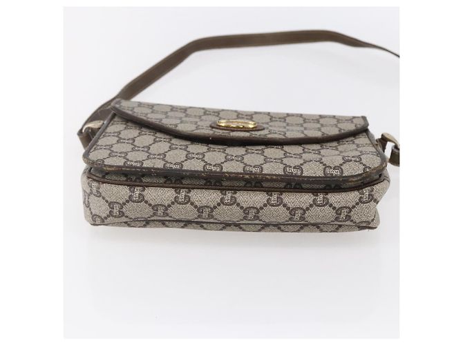 Borsa a Spalla GUCCI GG Plus Supreme PVC Beige Oro Auth 154434 D'oro - vista 9