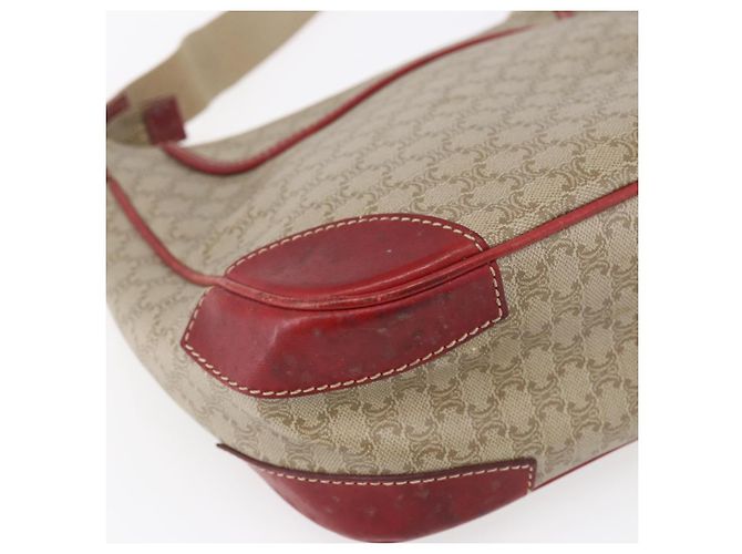 Céline Borsa a Spalla in Tela Macadam CELINE PVC Beige Oro Auth 153008 D'oro - vista 14