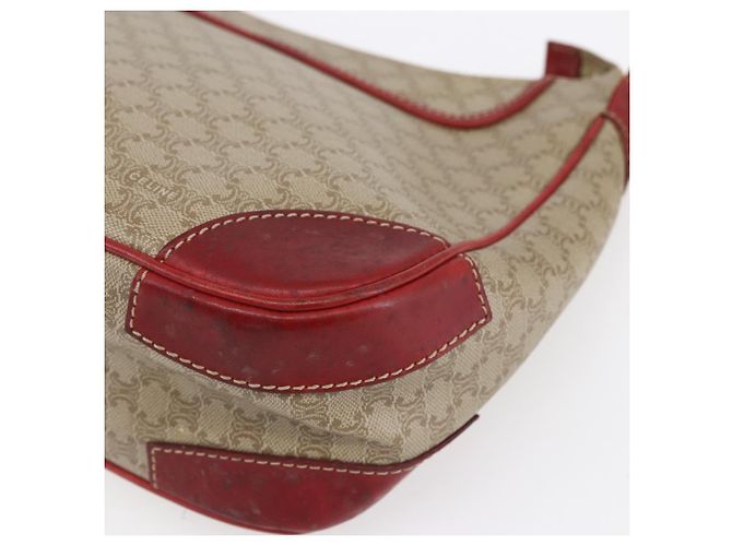Céline Borsa a Spalla in Tela Macadam CELINE PVC Beige Oro Auth 153008 D'oro - vista 15