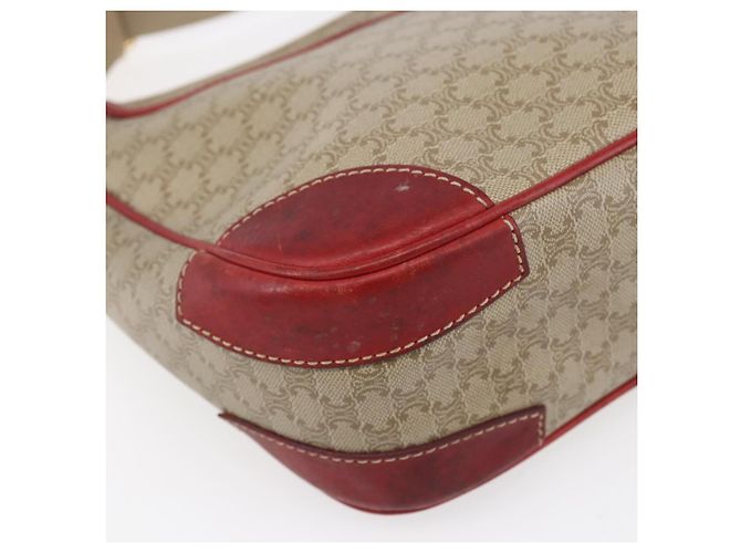 Céline Borsa a Spalla in Tela Macadam CELINE PVC Beige Oro Auth 153008 D'oro - vista 16