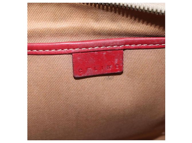 Céline Borsa a Spalla in Tela Macadam CELINE PVC Beige Oro Auth 153008 D'oro - vista 17