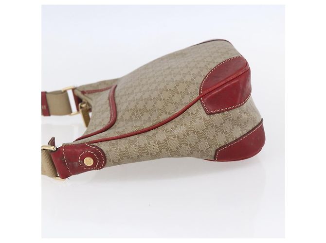Céline Borsa a Spalla in Tela Macadam CELINE PVC Beige Oro Auth 153008 D'oro - vista 3