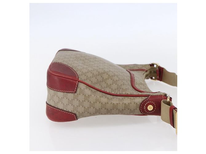 Céline Borsa a Spalla in Tela Macadam CELINE PVC Beige Oro Auth 153008 D'oro - vista 4
