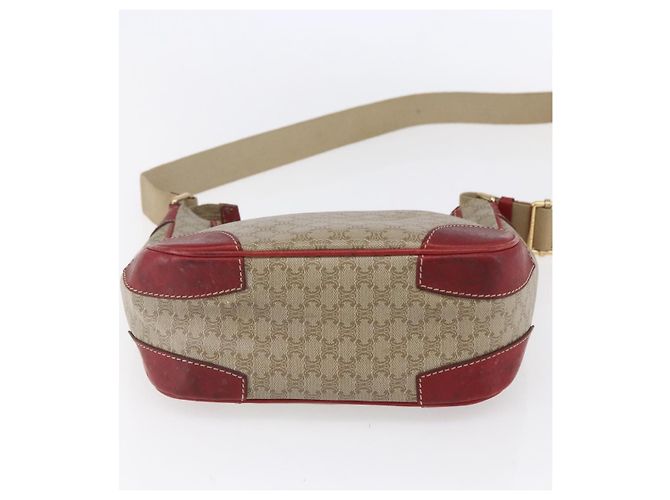Céline Borsa a Spalla in Tela Macadam CELINE PVC Beige Oro Auth 153008 D'oro - vista 5
