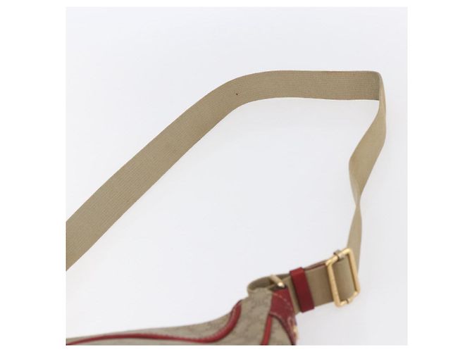 Céline Borsa a Spalla in Tela Macadam CELINE PVC Beige Oro Auth 153008 D'oro - vista 8