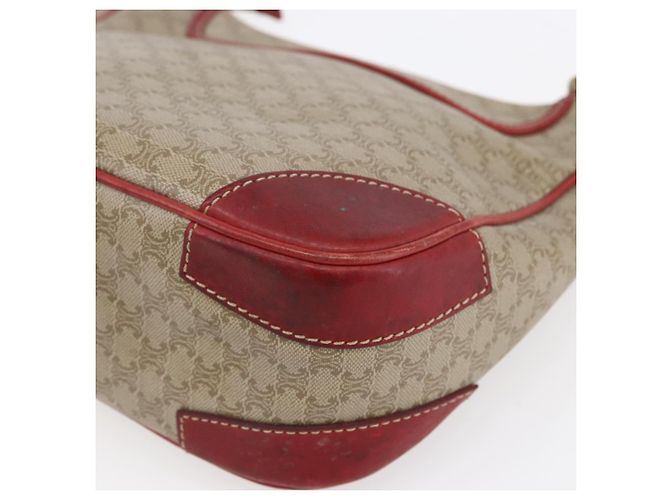 Céline Borsa a Spalla in Tela Macadam CELINE PVC Beige Oro Auth 153008 D'oro - vista 9