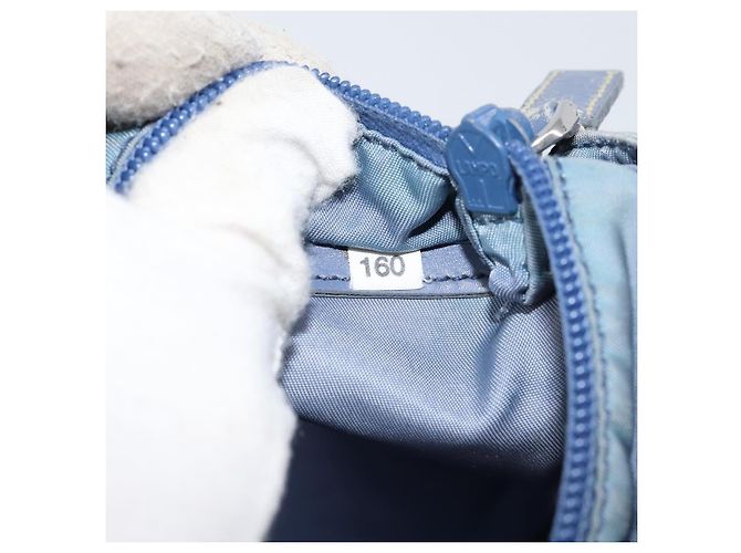 PRADA Schultertasche Nylon Hellblau Silber Authentisch ar13778 - Ansicht 12
