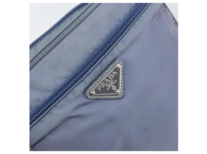 PRADA Schultertasche Nylon Hellblau Silber Authentisch ar13778 - Ansicht 17
