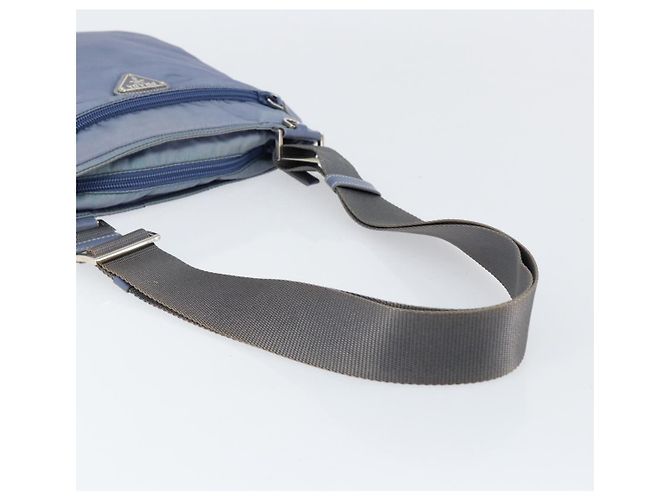 PRADA Schultertasche Nylon Hellblau Silber Authentisch ar13778 - Ansicht 7