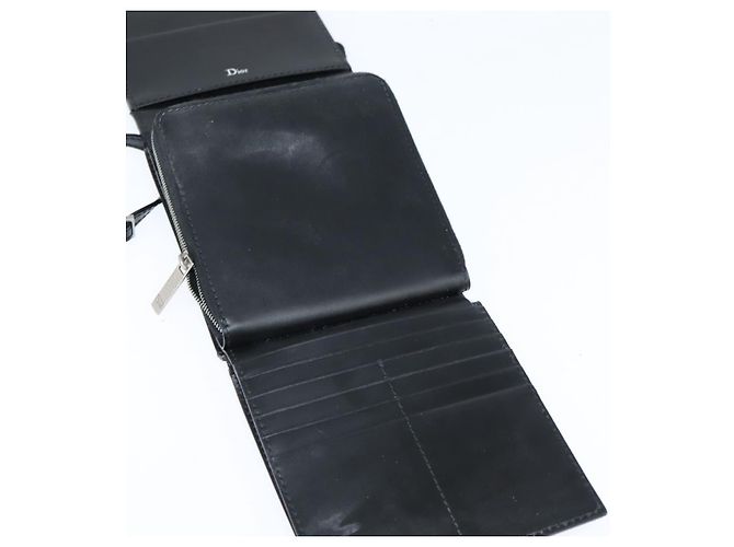 Borsa a spalla in tela Trotter Christian Dior in PVC nero e argento Auth bs30176 - vista 10