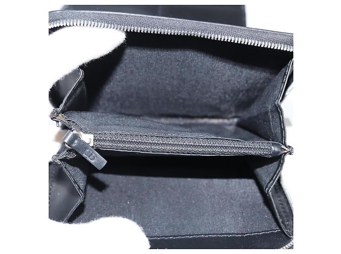 Borsa a spalla in tela Trotter Christian Dior in PVC nero e argento Auth bs30176 - vista 11