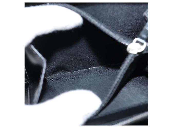 Borsa a spalla in tela Trotter Christian Dior in PVC nero e argento Auth bs30176 - vista 12