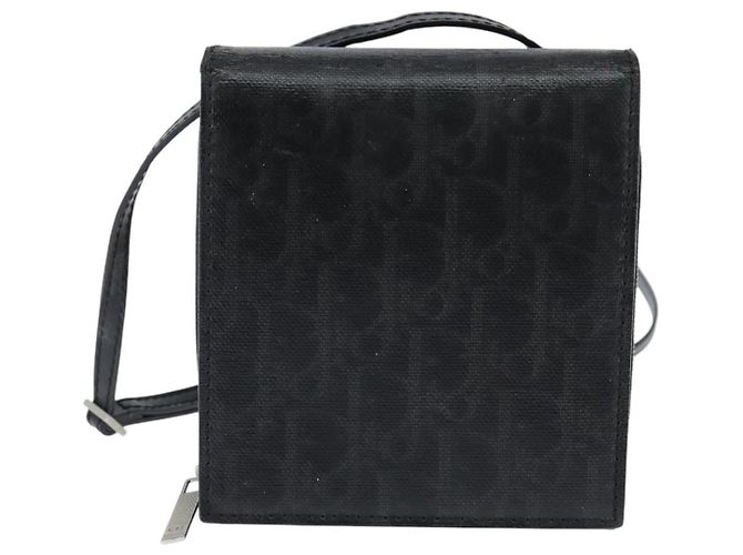 Borsa a spalla in tela Trotter Christian Dior in PVC nero e argento Auth bs30176 - vista 13