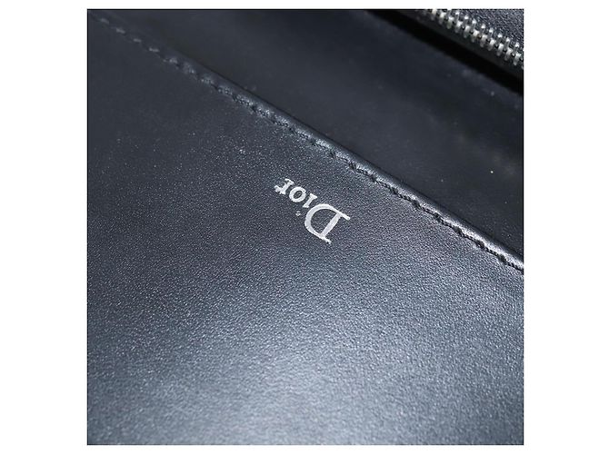 Borsa a spalla in tela Trotter Christian Dior in PVC nero e argento Auth bs30176 - vista 19
