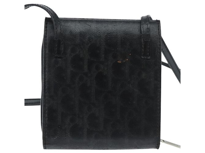 Borsa a spalla in tela Trotter Christian Dior in PVC nero e argento Auth bs30176 - vista 2