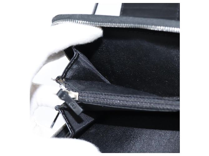 Borsa a spalla in tela Trotter Christian Dior in PVC nero e argento Auth bs30176 - vista 21
