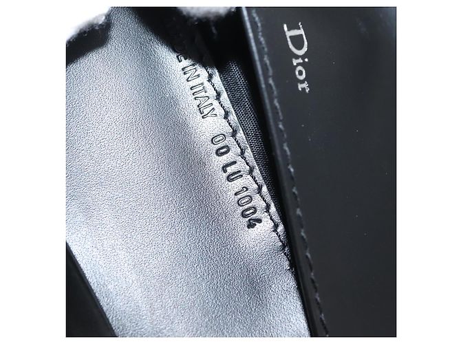 Borsa a spalla in tela Trotter Christian Dior in PVC nero e argento Auth bs30176 - vista 23