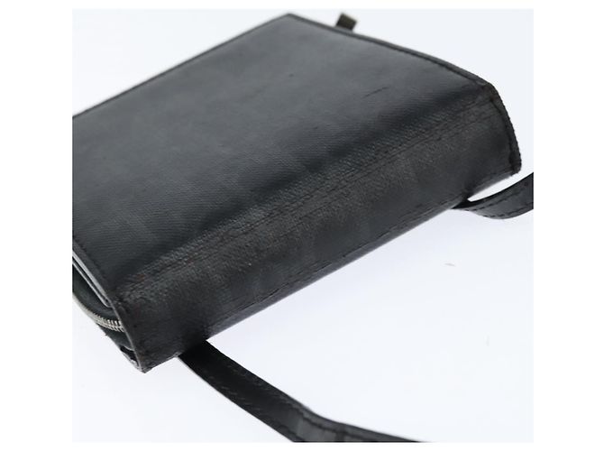 Borsa a spalla in tela Trotter Christian Dior in PVC nero e argento Auth bs30176 - vista 6