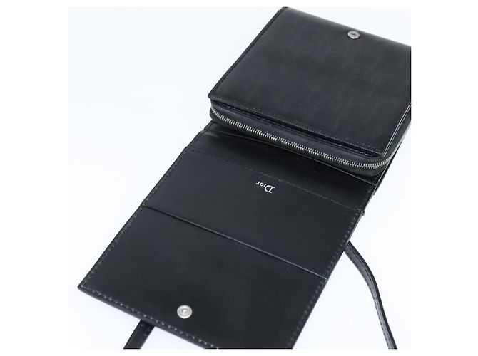 Borsa a spalla in tela Trotter Christian Dior in PVC nero e argento Auth bs30176 - vista 8