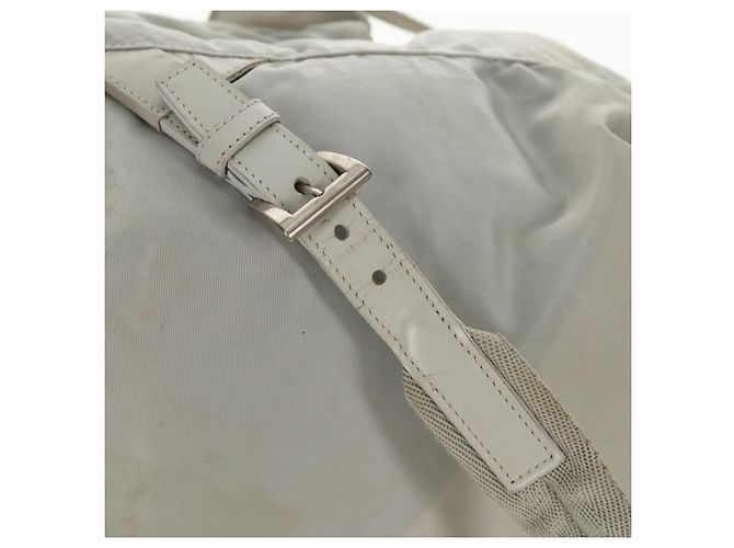 Sac à dos PRADA en nylon gris Auth sw1586 Marron - vue 10