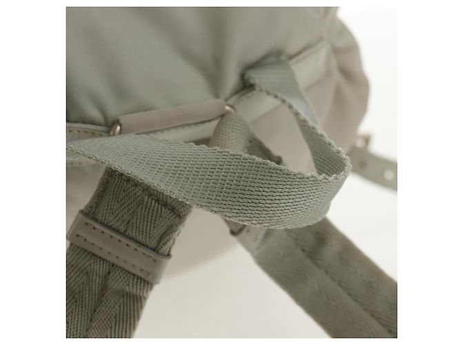 Sac à dos PRADA en nylon gris Auth sw1586 Marron - vue 16