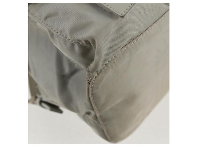 Sac à dos PRADA en nylon gris Auth sw1586 Marron - vue 20