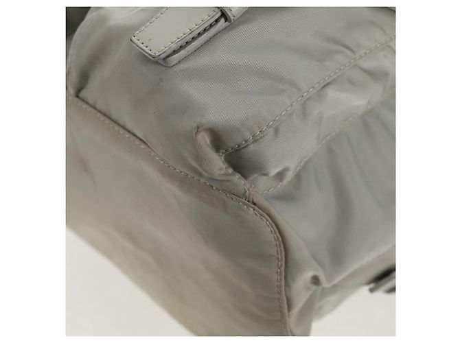 Sac à dos PRADA en nylon gris Auth sw1586 Marron - vue 21