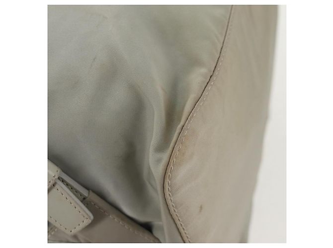 Sac à dos PRADA en nylon gris Auth sw1586 Marron - vue 22