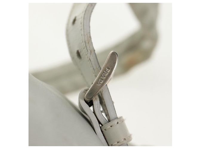 Sac à dos PRADA en nylon gris Auth sw1586 Marron - vue 24