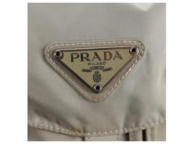 Sac à dos PRADA en nylon gris Auth sw1586 Marron - vue 28
