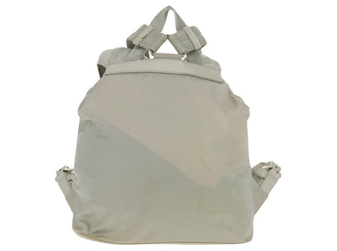 Sac à dos PRADA en nylon gris Auth sw1586 Marron - vue 3