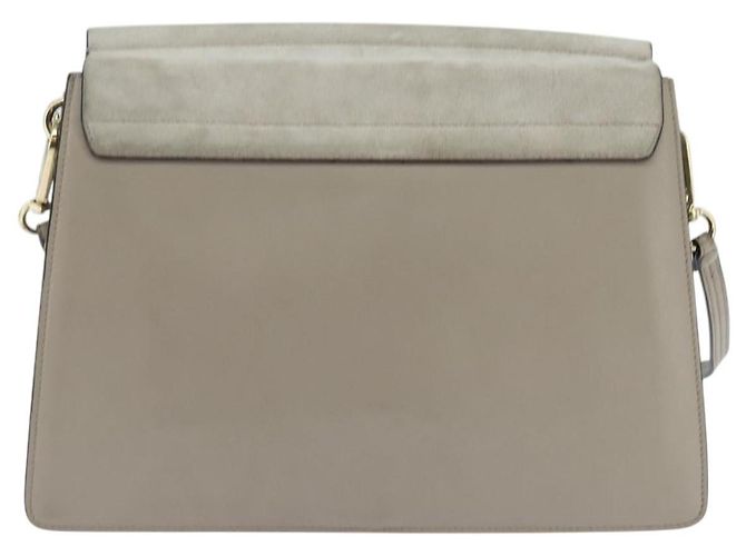 Chloé Borsa a Spalla Chloe Fay in Pelle Scamosciata Grigia e Oro Auth BA7076 Marrone D'oro - vista 2