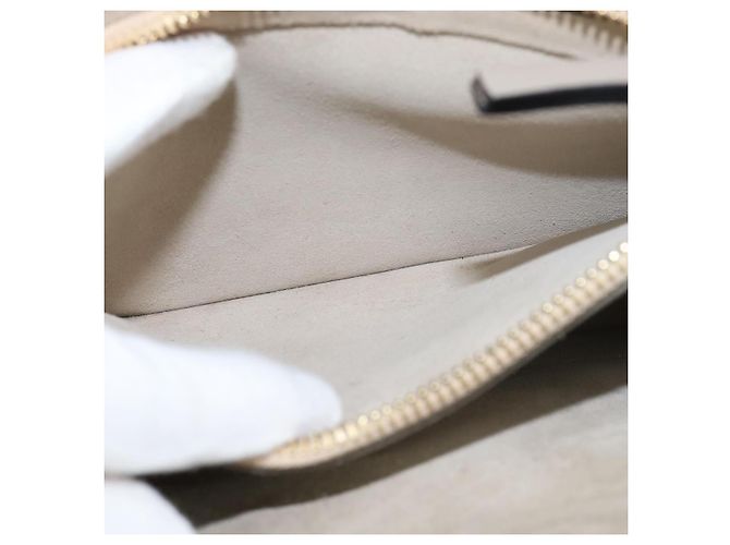 Chloé Borsa a Spalla Chloe Fay in Pelle Scamosciata Grigia e Oro Auth BA7076 Marrone D'oro - vista 22
