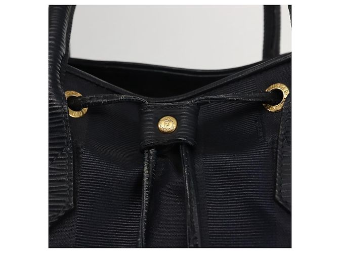 Pequin Borsa a mano in tela Pecan FENDI PVC blu navy oro Auth 146482 D'oro - vista 18