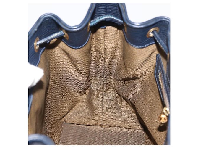 Pequin Borsa a mano in tela Pecan FENDI PVC blu navy oro Auth 146482 D'oro - vista 24