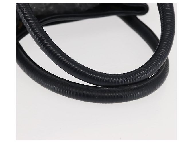 Pequin Borsa a mano in tela Pecan FENDI PVC blu navy oro Auth 146482 D'oro - vista 7