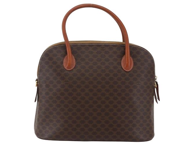 Céline Borsa a mano in tela Macadam CELINE in pelle PVC marrone e oro Auth ki6124 D'oro - vista 13